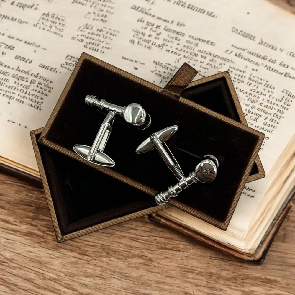 SILVER GAVEL CUFF LINKS - NEW IN BOX